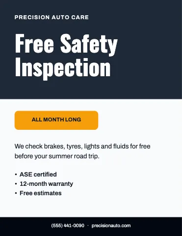 Auto repair event flyer template