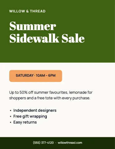Retail & boutique event flyer template