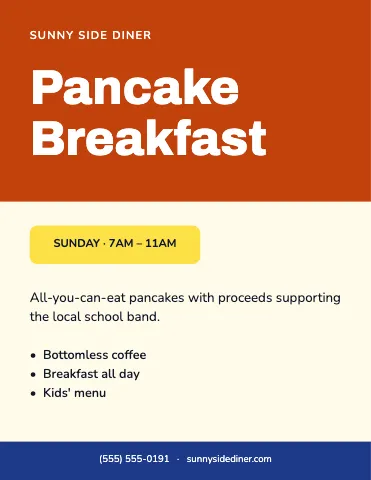 Breakfast diner event flyer template