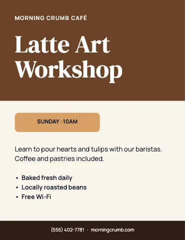 Café & bakery event flyer template