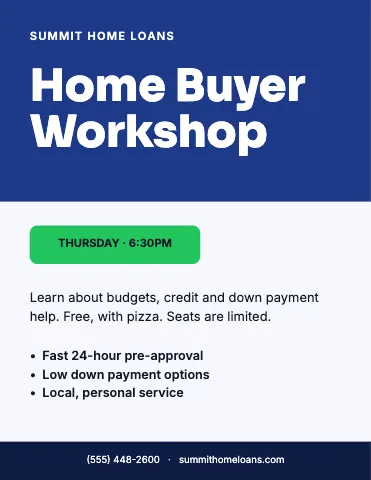 Mortgage & lending event flyer template