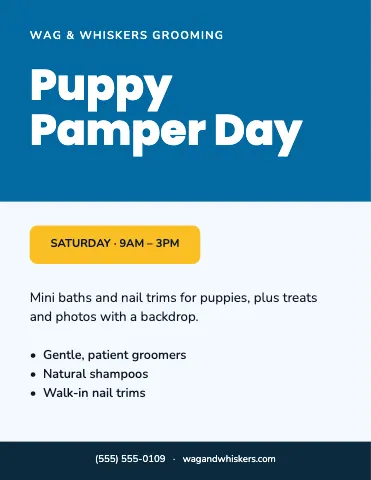 Pet grooming event flyer template