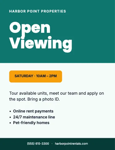 Property management event flyer template