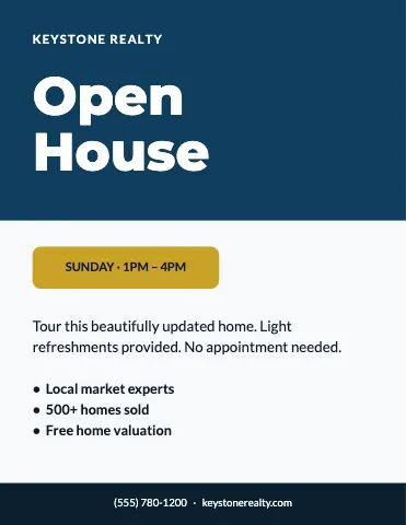 Real estate event flyer template