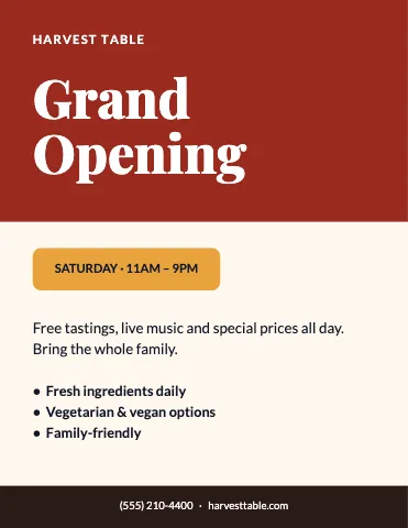 Restaurant event flyer template