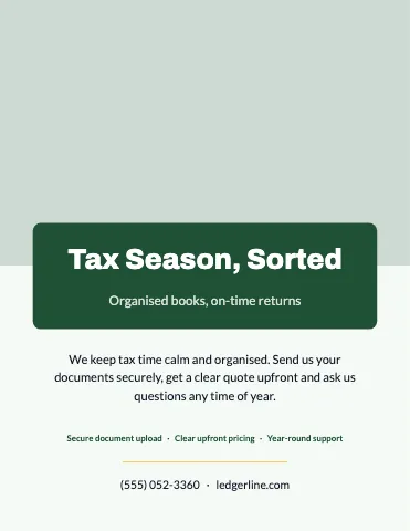 Accounting & tax photo flyer template