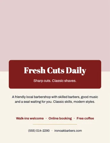 Barbershop photo flyer template