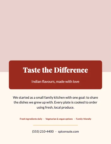 Indian restaurant photo flyer template