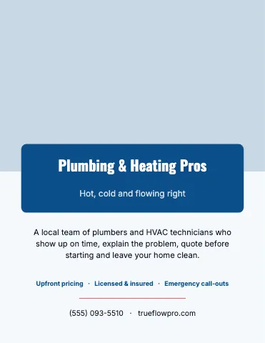 Plumbing & HVAC photo flyer template