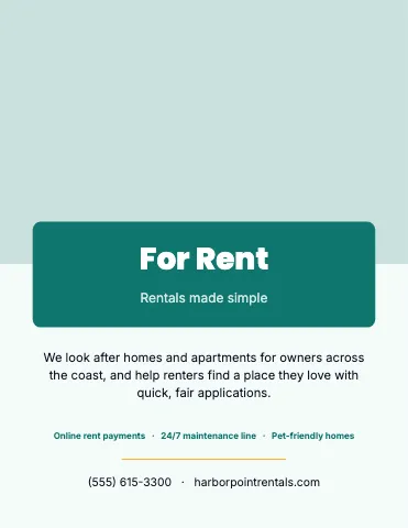 Property management photo flyer template