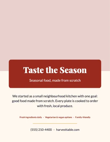 Restaurant photo flyer template