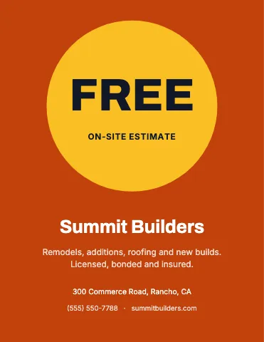 Contractor & construction big offer flyer template
