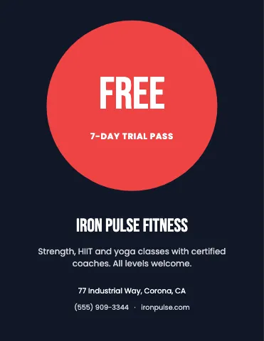 Fitness & gym big offer flyer template
