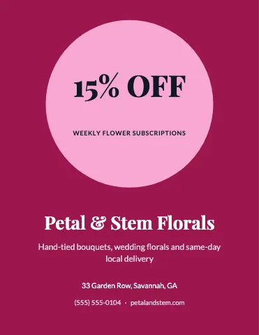 Florist big offer flyer template