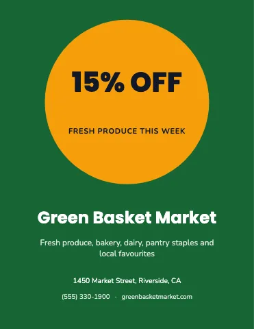 Grocery & market big offer flyer template