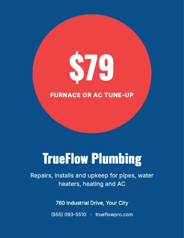 Plumbing & HVAC big offer flyer template