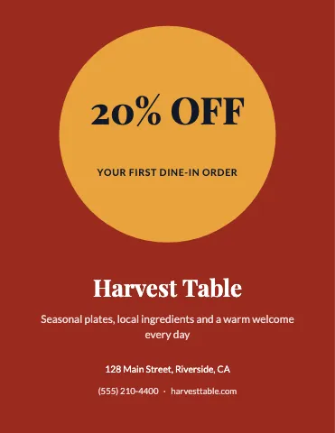 Restaurant big offer flyer template