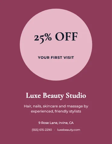 Salon & spa big offer flyer template