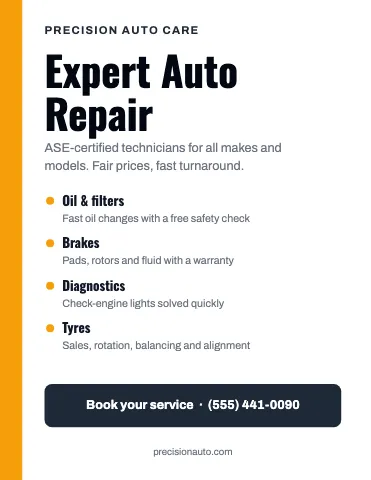 Auto repair services flyer template