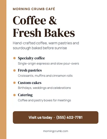 Café & bakery services flyer template