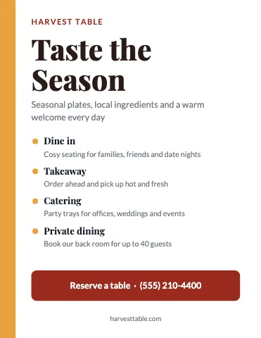 Restaurant services flyer template