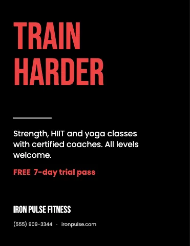 Fitness & gym big type flyer template
