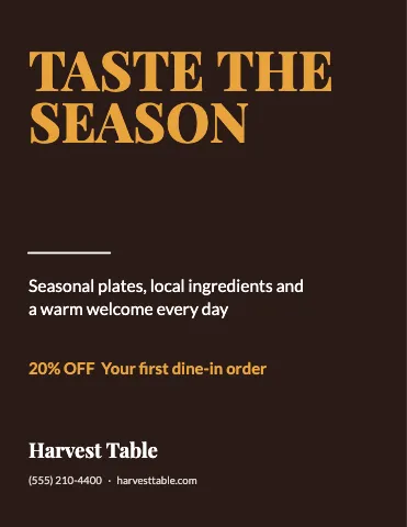 Restaurant big type flyer template