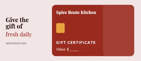 Indian restaurant card style gift certificate template
