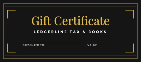 Accounting & tax black & gold gift certificate template