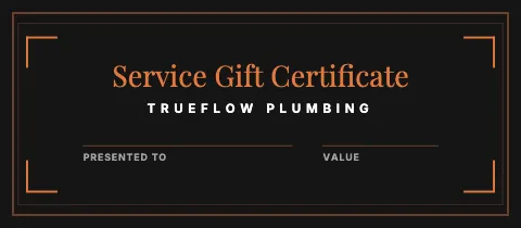 Plumbing & HVAC black & gold gift certificate template