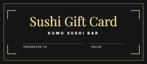 Sushi bar black & gold gift certificate template