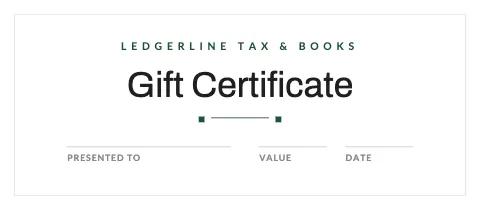 Accounting & tax minimal gift certificate template