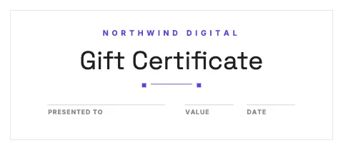 Tech & agency minimal gift certificate template