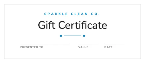 Cleaning services minimal gift certificate template