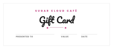 Desserts & boba minimal gift certificate template
