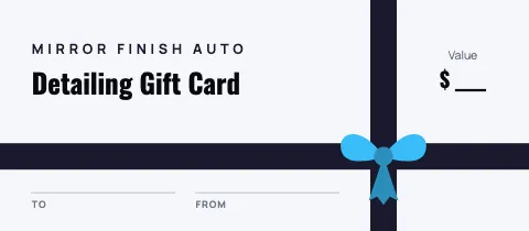 Auto detailing wrapped ribbon gift certificate template