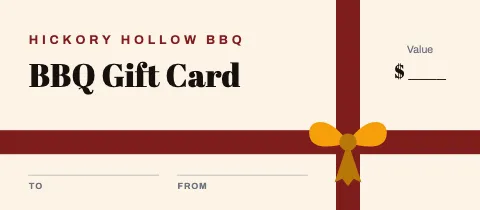 BBQ smokehouse wrapped ribbon gift certificate template