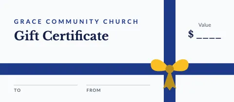 Church & community wrapped ribbon gift certificate template