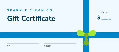 Cleaning services wrapped ribbon gift certificate template