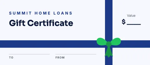 Mortgage & lending wrapped ribbon gift certificate template