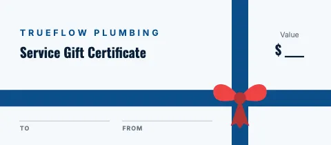 Plumbing & HVAC wrapped ribbon gift certificate template