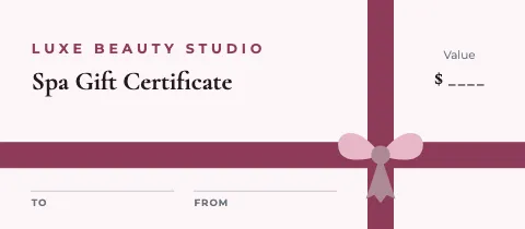 Salon & spa wrapped ribbon gift certificate template