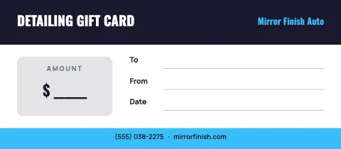 Auto detailing banded gift certificate template