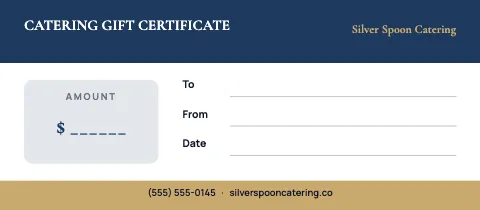 Catering banded gift certificate template