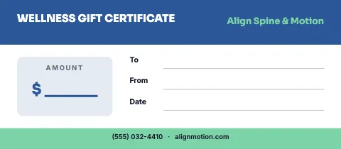 Chiropractic & physio banded gift certificate template