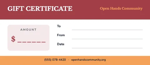 Nonprofit & charity banded gift certificate template
