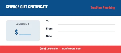 Plumbing & HVAC banded gift certificate template
