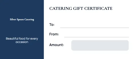 Catering classic gift certificate template