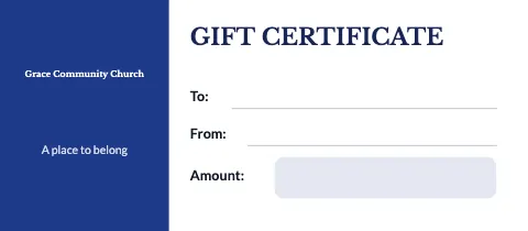 Church & community classic gift certificate template