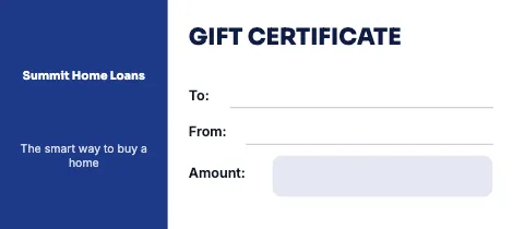 Mortgage & lending classic gift certificate template